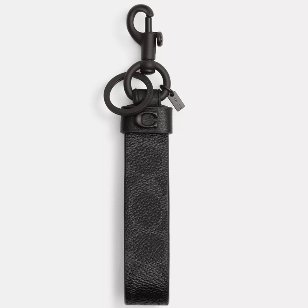 Coach Loop Bag Charm In Signature Canvas